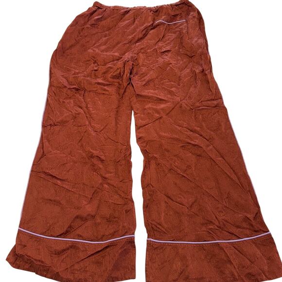 Untitled In Motion Pants Womens XX Large Orange Pink Piped Satin Wide Leg - Picture 6 of 12